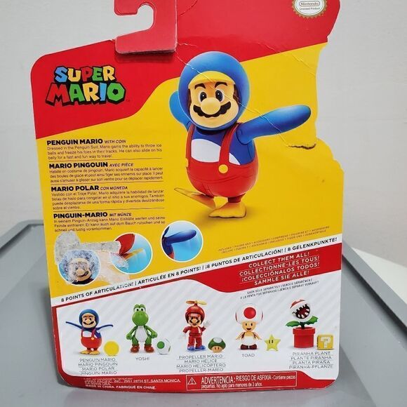 NIb World of Nintendo Super Mario Penguin Mario 4" Collectible Figure - Picture 6 of 8